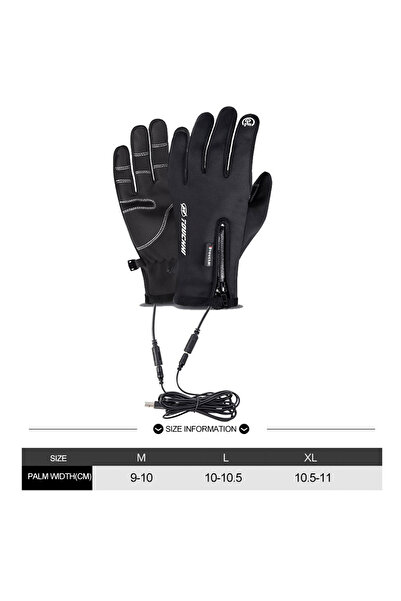 APWIKOGER قفازات شتوية سوداء مُدفأة كهربائياً، قفازات تزلج دافئة، مزودة بمنفذ...