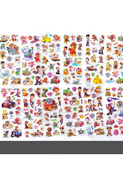 PAW PATROL 20×7.5×1 سم، 12 قطعة عشوائية، ملصقات فقاعية، 12 ورقة، شخصيات أنمي ...