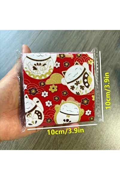 Choice ١٠ قطع من قماش ياباني عتيق مقاس ١٠×١٠ سم، يُغسل يدويًا فقط؛ مثالي للأع...