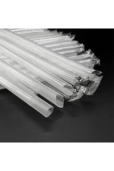 Choice 200pcs 23x1.1cm 50-200PCS Disposable Transparent Straws Individually P...