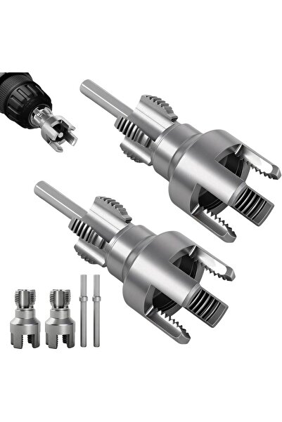 Choice أداة لولبة الأنابيب (قطعتان)، طقم لولبة أنابيب داخلي وخارجي مزدوج الوظ...