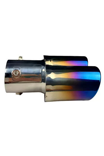 choice2 طرف عادم مزدوج عالمي للسيارة، لون أزرق محروق، قطعة واحدة، مصنوع من ال...