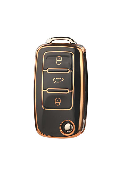 choice2 3 Buttons black jingyuqin 3Butt For Volkswagen Car Flip Key Case TPU ...