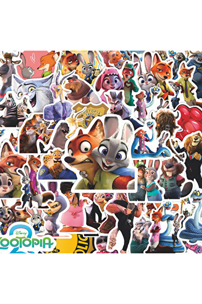 choice2 ٥٦ قطعة (١٠/٣٠/٥٦ قطعة) ملصقات أنمي فيلم زوتوبيا ٢، ملصقات كرتونية لط...