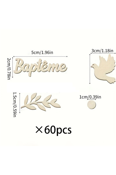 Choice 60pcs 60pcs Baptism Confetti Wooden Pigeon Shape Sage Party Accessory ...