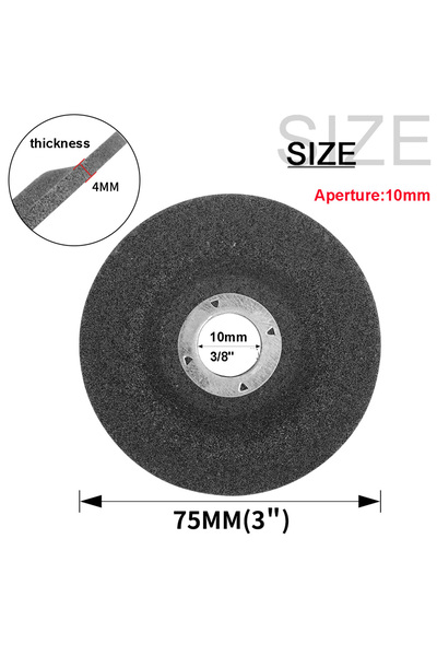 Choice 10 قطع من أقراص التجليخ بفتحة 3 بوصات وقطر 10 مم وقطر 75 مم، قرص قطع ل...