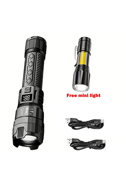 Choice مصباح يدوي LED عالي الطاقة مزود بإضاءة هدية، مصباح تكتيكي فائق السطوع