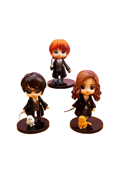 Choice3 مجموعة بانداي ثلاثية من مجسمات هاري بوتر تشيبي: هيرميون، رون، هيدويج،...