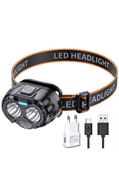 Choice1 مصباح رأس LED قوي مزود بقابس أوروبي، مقاوم للماء بمعيار IPX4، مصباح ط...