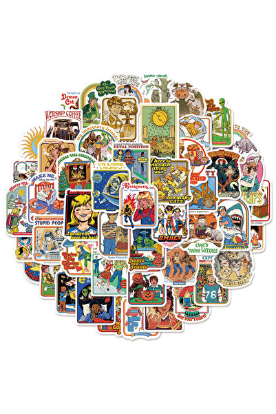 Choice 50 قطعة من ملصقات شخصيات كرتونية إبداعية فكاهية ذات طابع كلاسيكي، ملصق...
