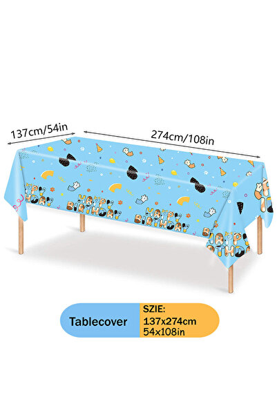 Choice Tablecloth 1pc Bluey Cartoon Themed Blue Tablecloth Bingo Dog Celebrat...