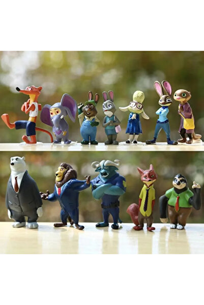 Choice مجموعة من 12 مجسمًا لشخصيتي نيك فوكس وجودي من فيلم ديزني زوتوبيا، بالل...