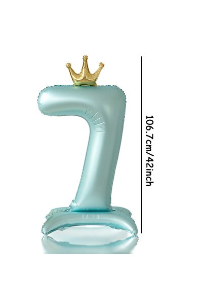 Choice 42inch Number 7 42inch 0-9 Blue Crown Number Balloons Princess Theme H...