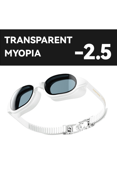 Choice نظارات سباحة جديدة من مايوبيا وايت - 2.5 أونصة، مناسبة للرجال والنساء،...