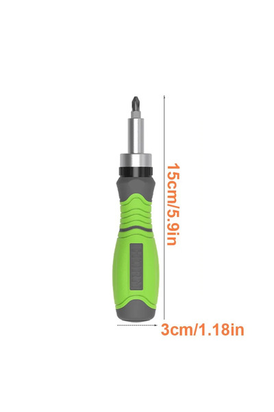 Choice1 Green 10 In 1 Portable Ratchet Screwdriver Hidden Screwdriver Head Mu...
