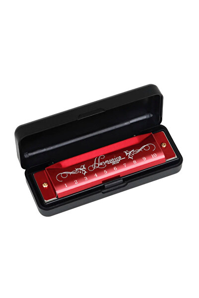 Choice Red IRIN Harmonica 10 Holes 10 Notes Key of C Harmonica Colorful Metal...