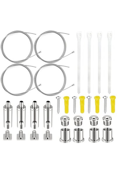 Choice طقم نظام تعليق سلك بطول متر واحد، 4 عبوات، 2/4/8 مجموعات، طقم تعليق إض...