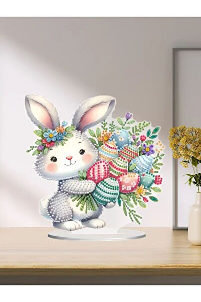 Choice WHITE 2D/flat diamond painting Easter bunny pattern decoration ornamen...