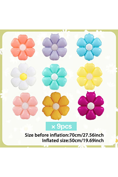 Choice بالونات أخرى من رقائق الألومنيوم بتصميم زهرة الأقحوان وعباد الشمس، 9 ق...