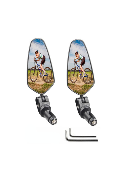 Choice زوج واحد من مرايا الرؤية الخلفية الدوارة للدراجات، لون أسود، تُركّب عل...