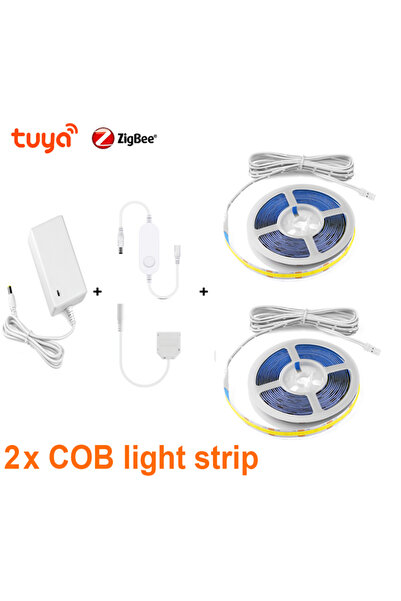 Choice شريط إضاءة LED COB بطول 2 متر (3.28 قدم) مع قابس طاقة أوروبي، لون أبيض...