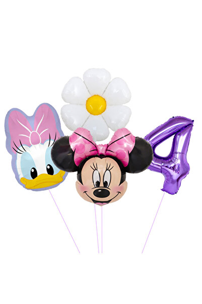 Choice عبوة واحدة من 4 بالونات دونالد داك، ديزي، وميني ماوس، بالونات لاتكس لل...