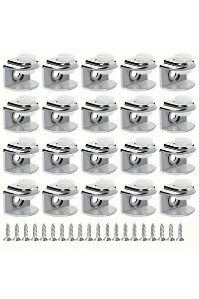 Choice 20pcs Glass Brackets: 20 Pieces per Package, Zinc Alloy Adjustable Gla...