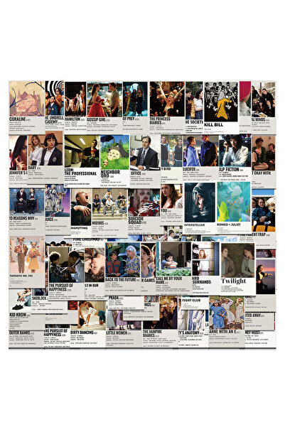 Choice 64pcs 64Pcs Classic Movie Anime Stickers Mixed Mini Poster DIY Phone L...