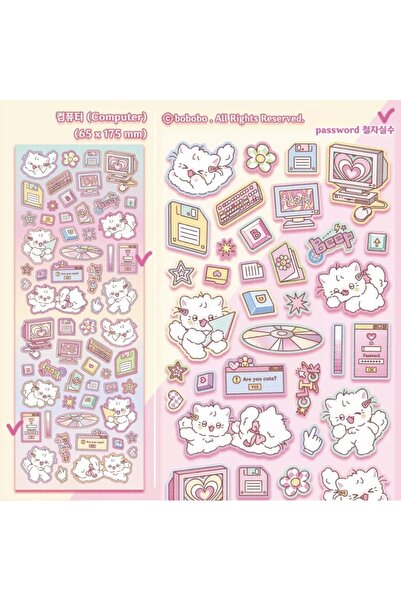 Choice15 ملصقات بوبوبو الكورية 01، ملصقات يدوية، دفتر ملاحظات، مخطط، يوميات، ...