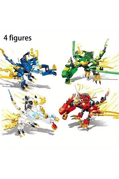 Choice Light Grey 4 style Phantom Ninja Dragon Building Blocks Mini Figures B...