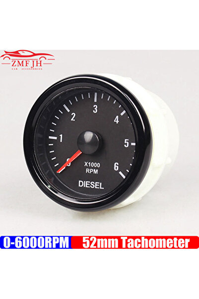 Choice 2" 52MM 0-6000 RPM Tachometer White Backlight Tacho Meter Electrical T...