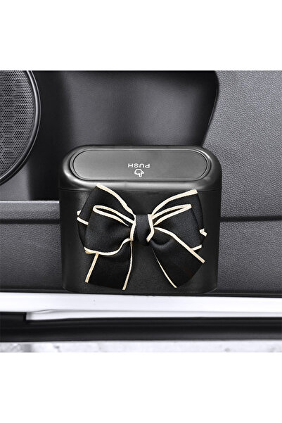 Choice 1pc black bow Cute Bowknot Car Trash Bin Can Hanging Auto Dust Organiz...