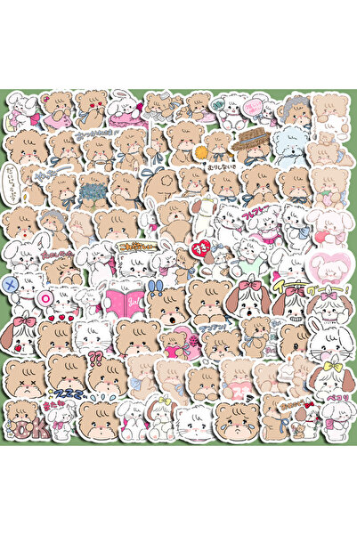 BANDAI ١٠٠ قطعة من ملصقات ميكو كيتي بير الكرتونية اللطيفة، مثالية لتزيين سجلا...