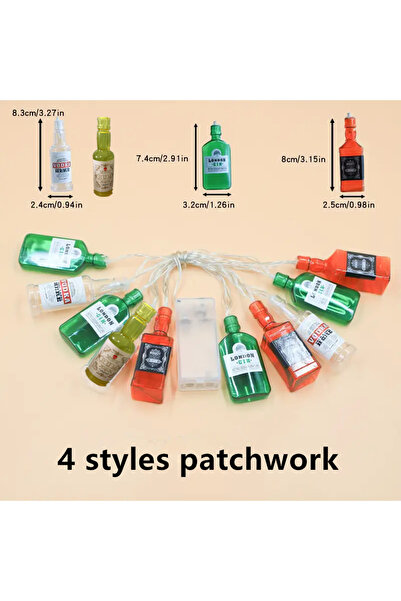 Choice سلسلة إضاءة LED على شكل زجاجات، بطول 1.5 متر، مزودة بمنفذ USB، لون أبي...