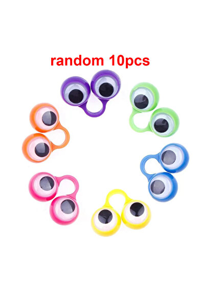 Choice ١٠ قطع عشوائية من ١٠/٢٠ قطعة من دمى الأصابع البلاستيكية ذات العيون الم...