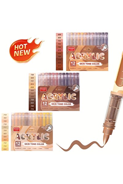 Choice مجموعة أقلام تلوين أكريليك من غوانغنا، 36 لونًا، فرشاة ناعمة، مناسبة ل...