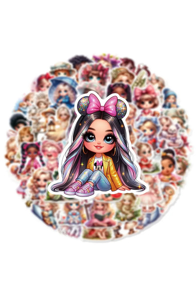Choice ٥٠ قطعة من ملصقات الدمى الجميلة واللطيفة للفتيات الصغيرات لتزيين الحقا...
