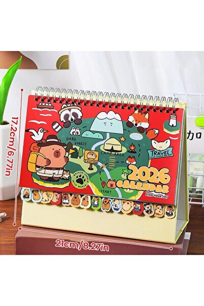 Choice تقويم مكتبي على شكل حيوان الكابيبارا لعام 2026، مخطط مكتبي لطيف قائم ع...