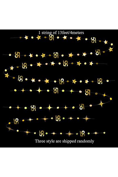 Choice1 Expensive 1 string Gold Gold 55th Birthday Banner Decorati Number 55 ...