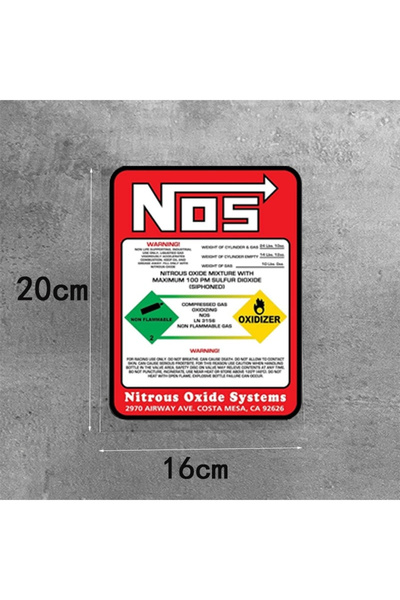Choice CH-NOS-1PC-S NOS Warning Motorcycle Stickers Nitrogen Acceleration Dec...
