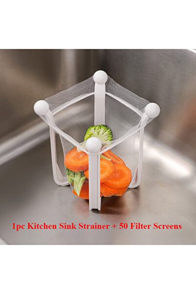 Choice Light Yellow 1pc Kitchen Sink Strainer + 50 Filter Screens, Drain Rack...