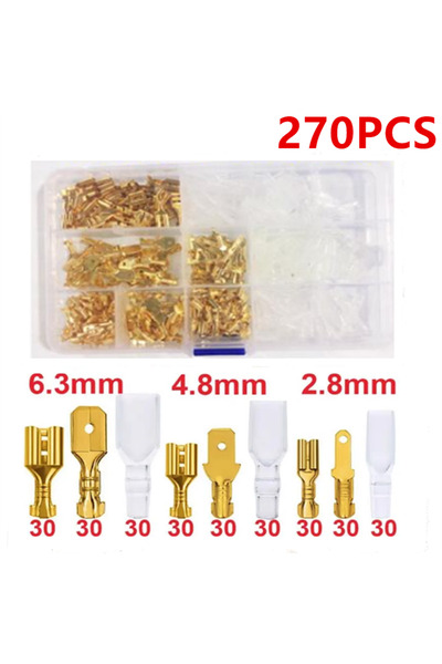 Choice 270 gold 270Pcs 2.8/4.8/6.3mm Insulated Male Female Wire Connector Ele...