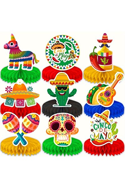 Choice مجموعة تزيين طاولة على شكل خلية نحل خضراء مكونة من 9 قطع لحفلات سينكو ...