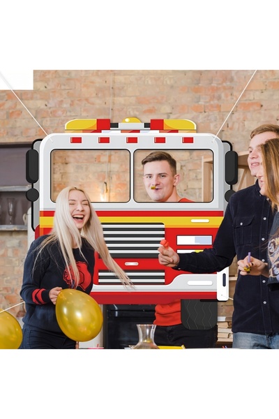 Choice لافتة مسطحة ثنائية الأبعاد حمراء على شكل شاحنة إطفاء، إطار سيلفي، لافت...