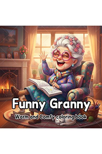 Choice كتاب تلوين مضحك للكبار، مقاس 20×20 سم، 24 صفحة، يضم صورة امرأة عجوز، ي...