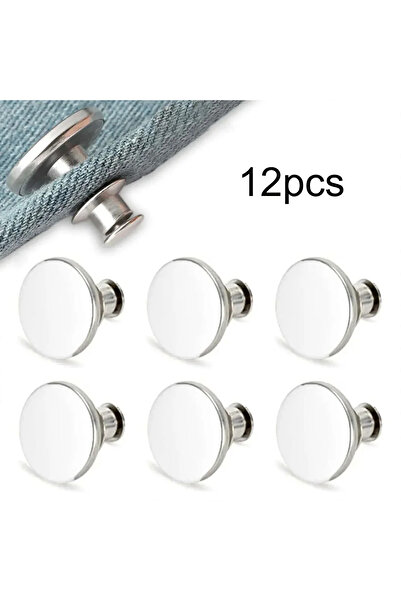 Choice 12pcs 6/12pcs-Button Pins Loose Jeans No Sew Instant Replacement Snap ...