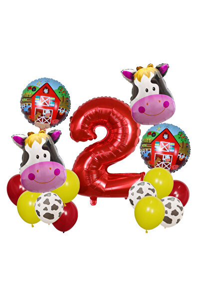 Choice as the picture as the picture 15pcs Cow Neddy Animal Foil Balloons Far...