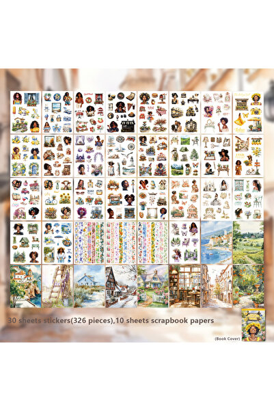 Choice كتاب ملصقات سلسلة "فتاة سوداء" (40 ورقة) - مناسب للمذكرات، زجاجات المي...