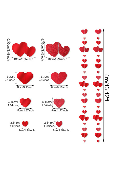 Choice Y1277 4m Red Heart Love Shape String Valentines Day party Decoration G...