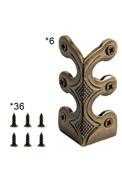 Choice antique bronze 6PCS Vintage Iron Decorative Corner Guard Base Board Pr...